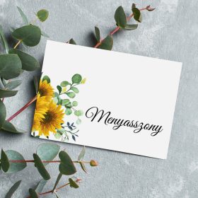 Ültetőkártya, "Napraforgós" design