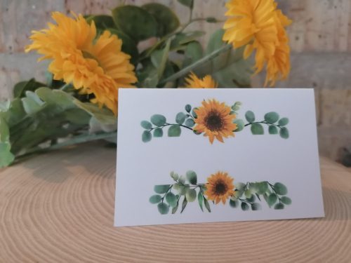 Ültetőkártya, "Napraforgós" design