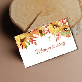 Ültetőkártya, őszi avar design