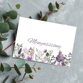   "Plum sorbet" ültetőkártya / névtábla esküvőre