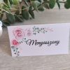 Ültetőkártya, Rózsaszín rózsás" design