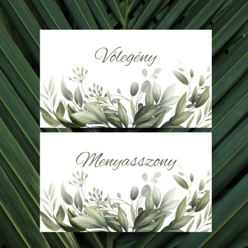 "Sage green" esküvői ültetőkártya