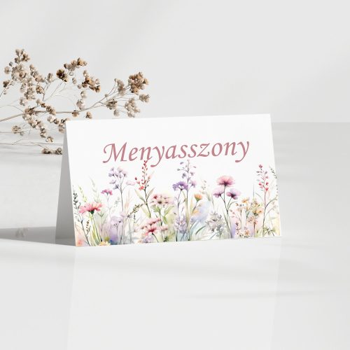 Ültetőkártya esküvőre, Virágos mező