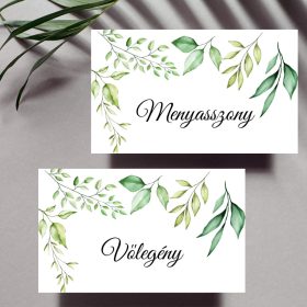 Ültetőkártya, "Zöld leveles" design