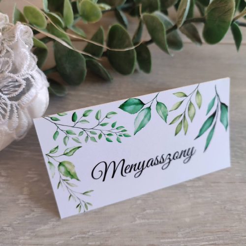 Ültetőkártya, "Zöld leveles" design