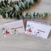 Esküvői ültetőkártya, névtábla, "Boho poppies" design