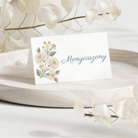 Krémszínű kalocsai mintás ültetőkártya