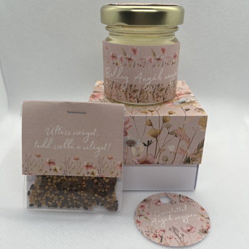 Mézes ajándékdoboz virágmaggal