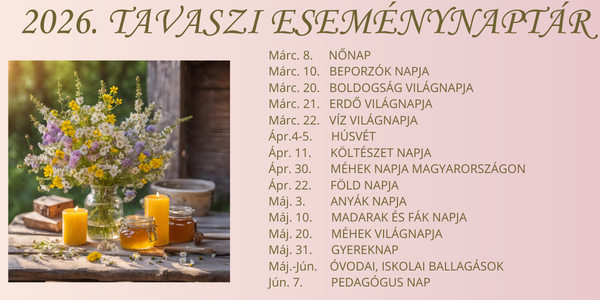 Tavaszi eseménynaptár