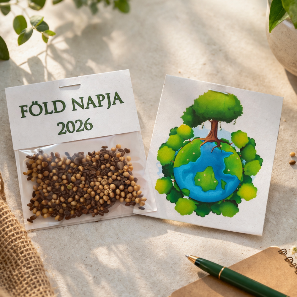 Föld napi virágmagos csomagocska stílusos termékfotón