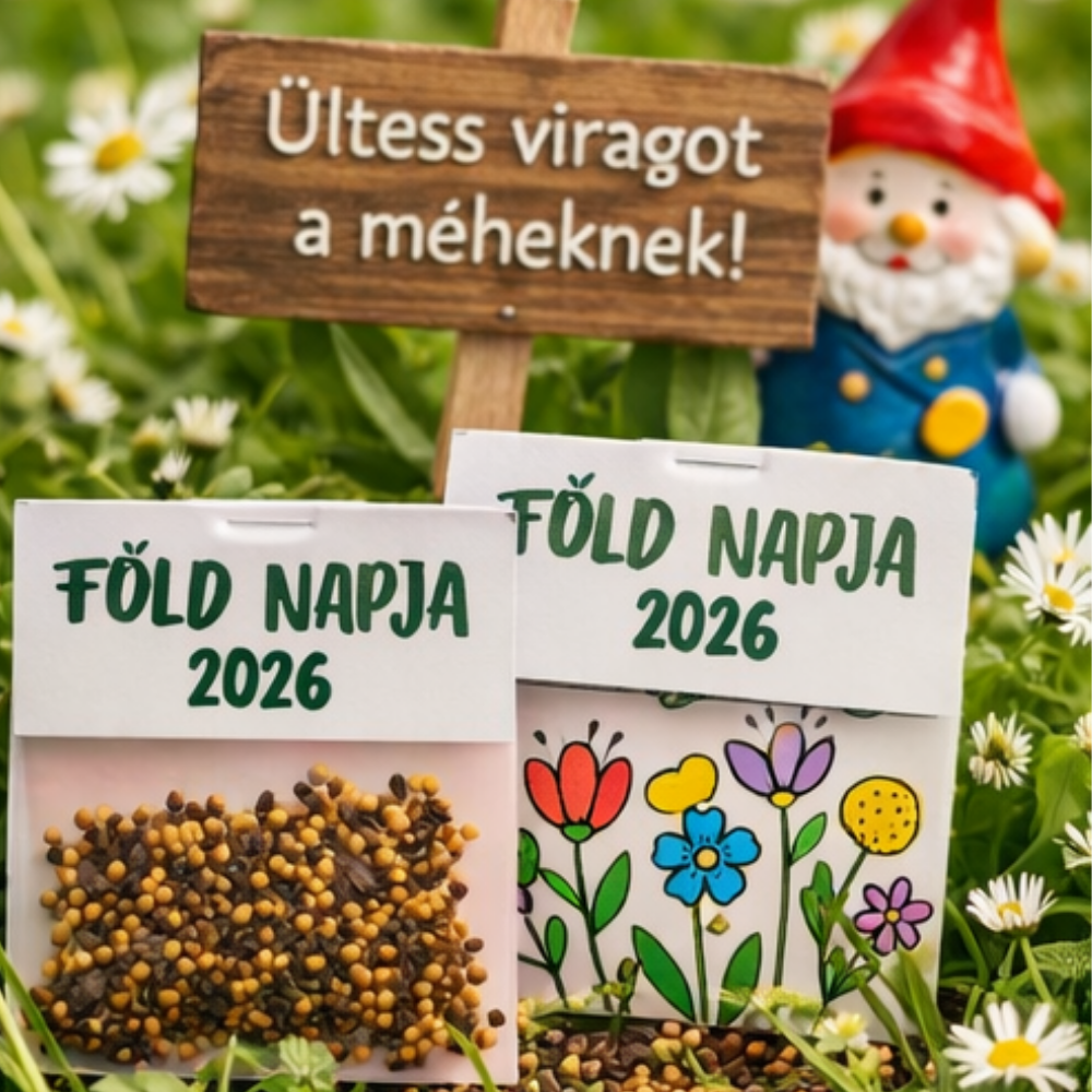 Játékos Föld napi virágmagos csomagocska hangulatos kampánykép